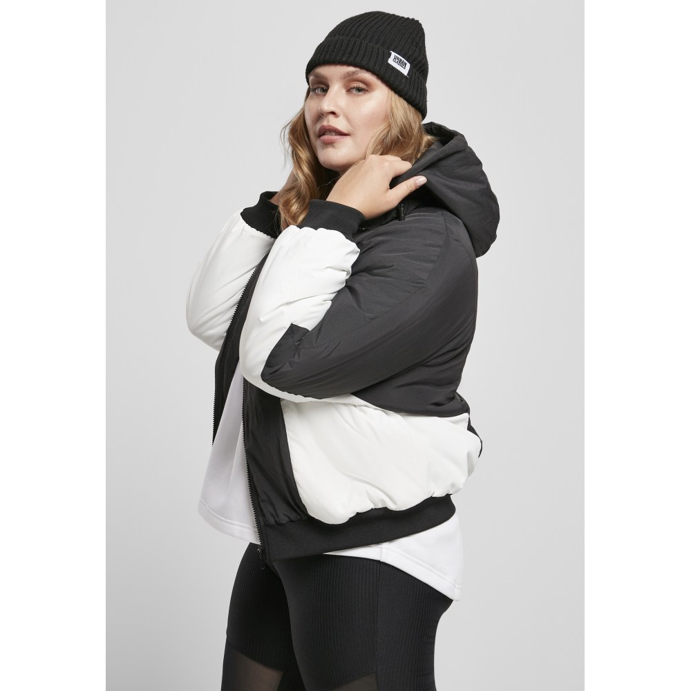 Urban Classics - Padded 2-Tone Batwing Manteau d'hiver - Noir/Blanc